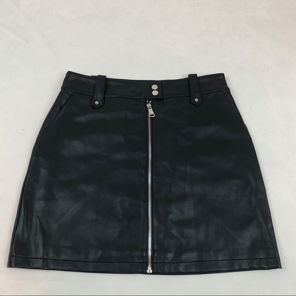 7 For All Mankind vegan Leather A-line mini Skirt